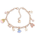 Asksa 2021 New Fashion Crystal Charms Bracelet Cartoon Pearl Pareja Pulseras de joyas Regalos Pulseras Girls